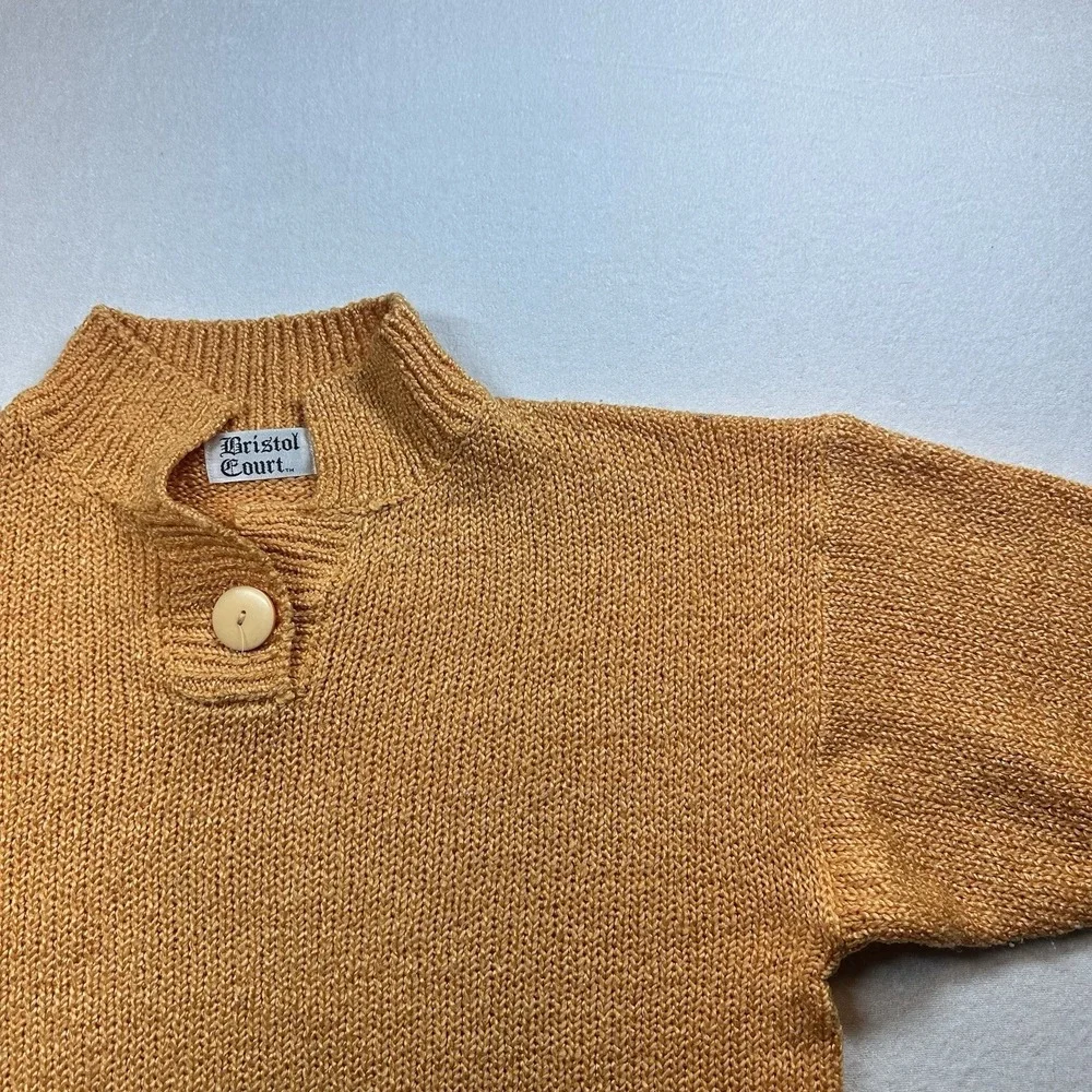 Vintage Bristol Court Orange Sweater Size‎ L Knit Pullover Retro